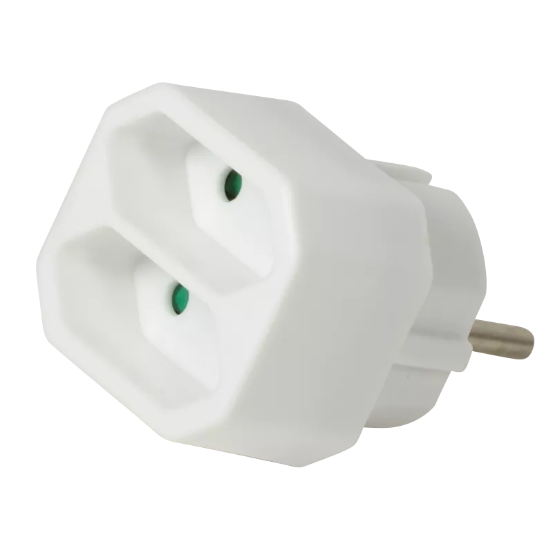 Conector alimentare AC SCHUKO splitter alb 2x soclu EURO LOGILINK LPS218