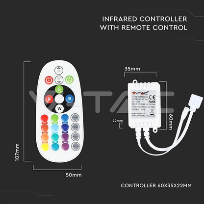 Controller LED RGB 24 butoane 12V/6A 24V/72W V-TAC