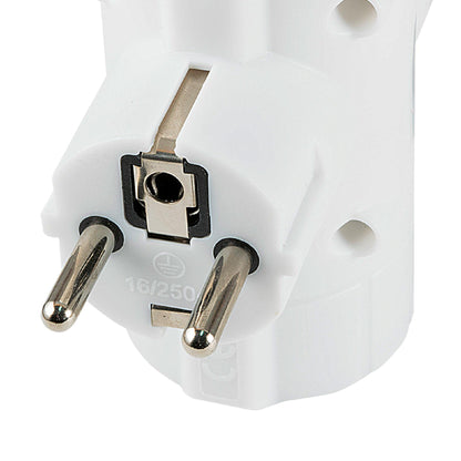 Distribuitor tip T 3 prize schuko 3680W 16A cu protectie alb TPF-26 Home