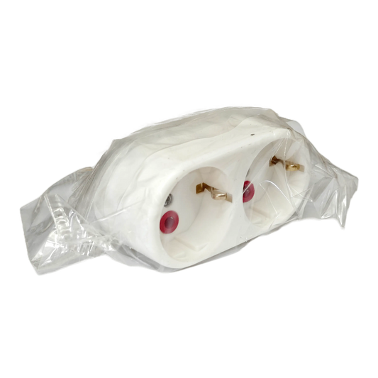 Dublu stecher 2x SCHUKO 16A 3500W alb/rosu VE12000 LAVA Sokets