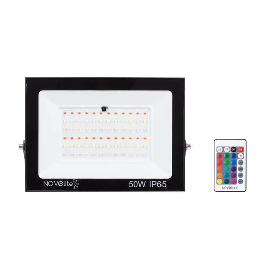 Proiector LED RGB Novelite 50W IP65 - vedere frontala multicolor