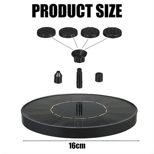 Fantana Solara Magica pentru Gradina, Iaz sau Piscina – Functioneaza 100% pe Energie Solara, cu 5 capete interschimbabile - eVoltaSmart