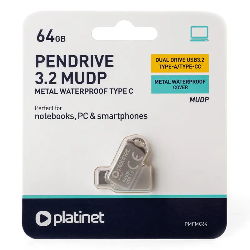 Flash drive Platinet PMFMC64 USB-C 3.2 64GB