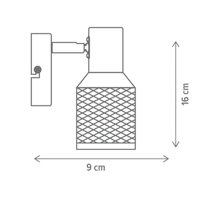 Corp de iluminat perete Klausen Flask 1, soclu E14, colecția Industrial, finisaj vintage maro
