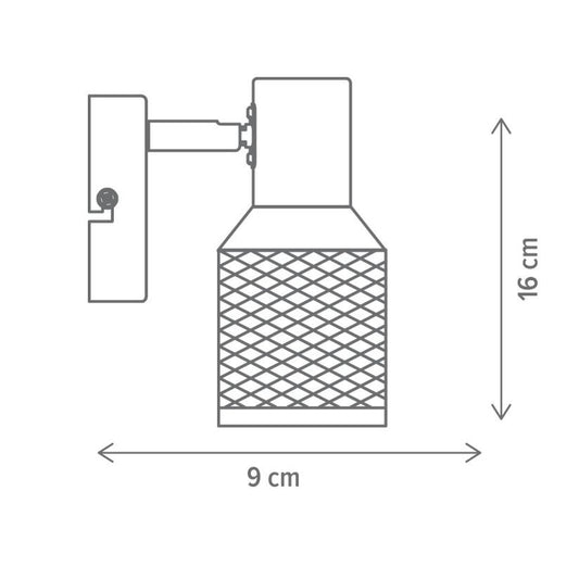 Corp de iluminat perete Klausen Flask 1, soclu E14, colecția Industrial, finisaj vintage maro
