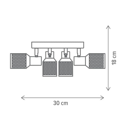 Plafoniera Flask 3 Klausen maro antichizat, iluminat interior modern, diametru 22cm
