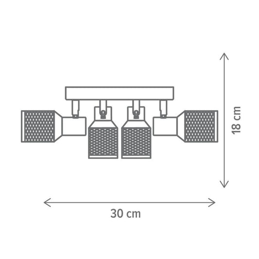 Plafoniera Flask 3 Klausen maro antichizat, iluminat interior modern, diametru 22cm
