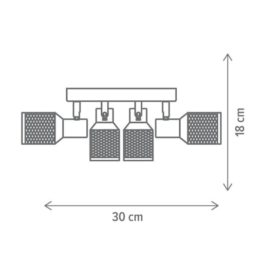 Plafoniera Flask 3 Klausen maro antichizat, iluminat interior modern, diametru 22cm

