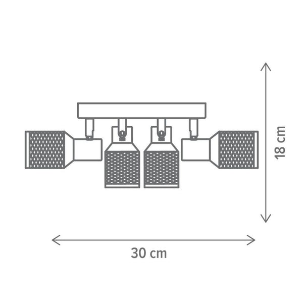 Plafoniera Flask 3 Klausen maro antichizat, iluminat interior modern, diametru 22cm
