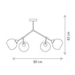 Corp de iluminat candelabru Flavor 4 KL104008, finisaj cupru negru, 4 surse E27, Klausen
