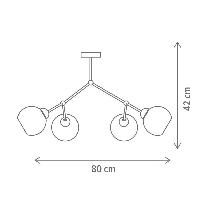 Corp de iluminat candelabru Flavor 4 KL104008, finisaj cupru negru, 4 surse E27, Klausen
