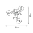 Corp de iluminat candelabru Gina 3 LY-3101, finisaj alb auriu, 3 surse E27, Klausen
