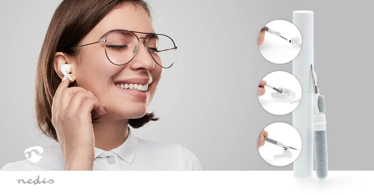 Kit Nedis CLSN205WT de curatare casti in-ear 3 in 1