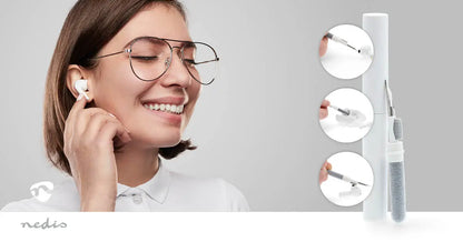 Kit Nedis CLSN205WT de curatare casti in-ear 3 in 1