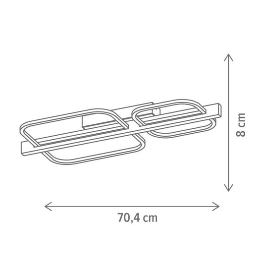 Plafoniera LED Koska PL2 Klausen lemn metal, iluminat interior modern lumina calda 3000K
