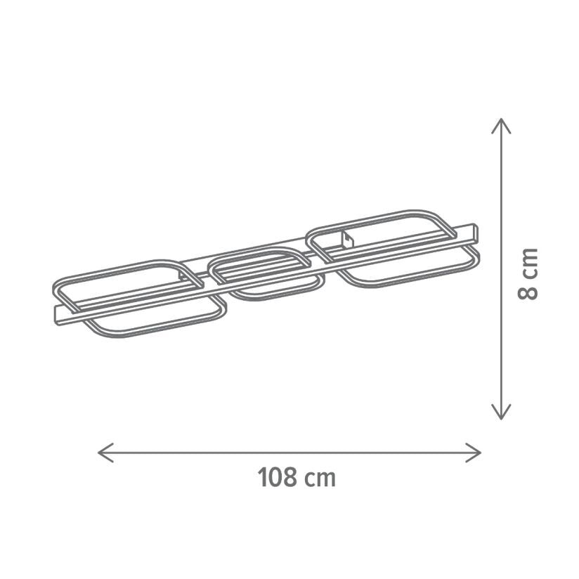 Plafoniera LED Koska PL3 Klausen lemn metal 108cm, iluminat interior modern lumina calda 3000K
