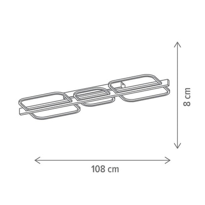 Plafoniera LED Koska PL3 Klausen lemn metal 108cm, iluminat interior modern lumina calda 3000K
