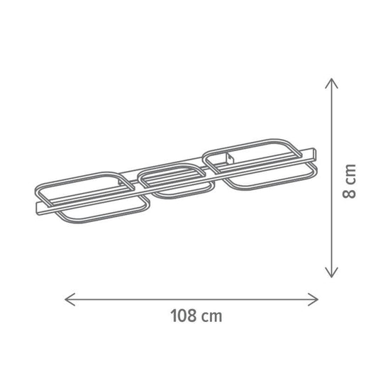 Plafoniera LED Koska PL3 Klausen lemn metal 108cm, iluminat interior modern lumina calda 3000K
