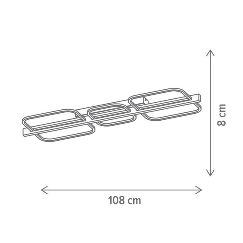 Plafoniera LED Koska PL3 Klausen lemn metal 108cm, iluminat interior modern lumina calda 3000K
