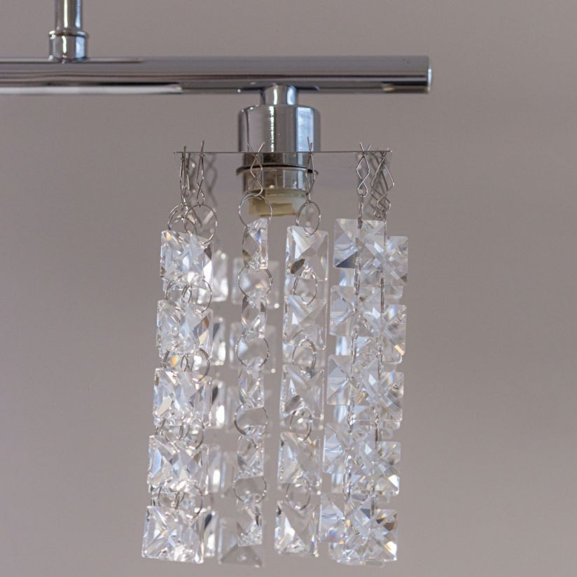 Candelabru Kubo PL2 Klausen metal cromat sticla transparenta, iluminat interior elegant
