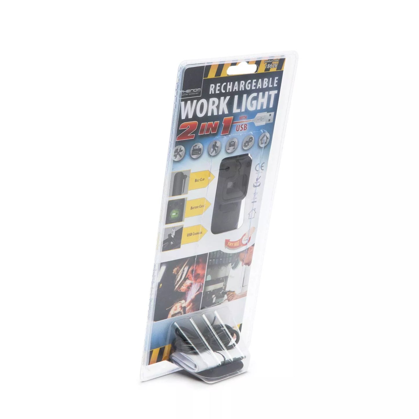 Lampa de lucru cu COB LED cu acumulator Li-Ion micro USB 40-150lm 15x4x2.5cm Phenom