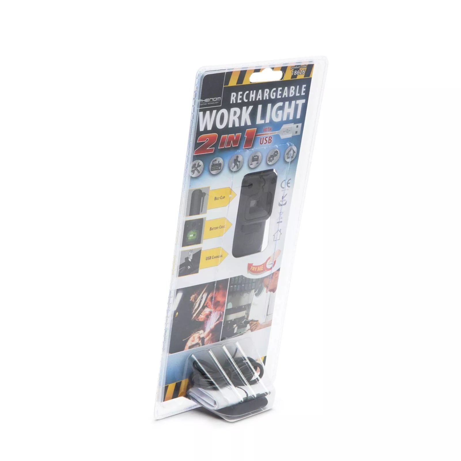 Lampa de lucru cu COB LED cu acumulator Li-Ion micro USB 40-150lm 15x4x2.5cm Phenom