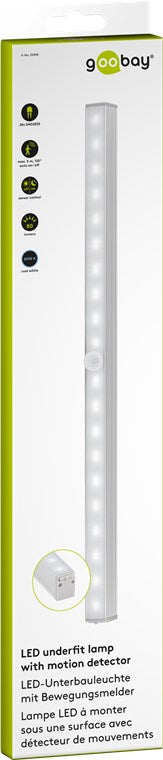 Lampa LED alb rece 6500K 160lm 2.2W cu detector de miscare intrerupator 6x AAA 55498 Goobay