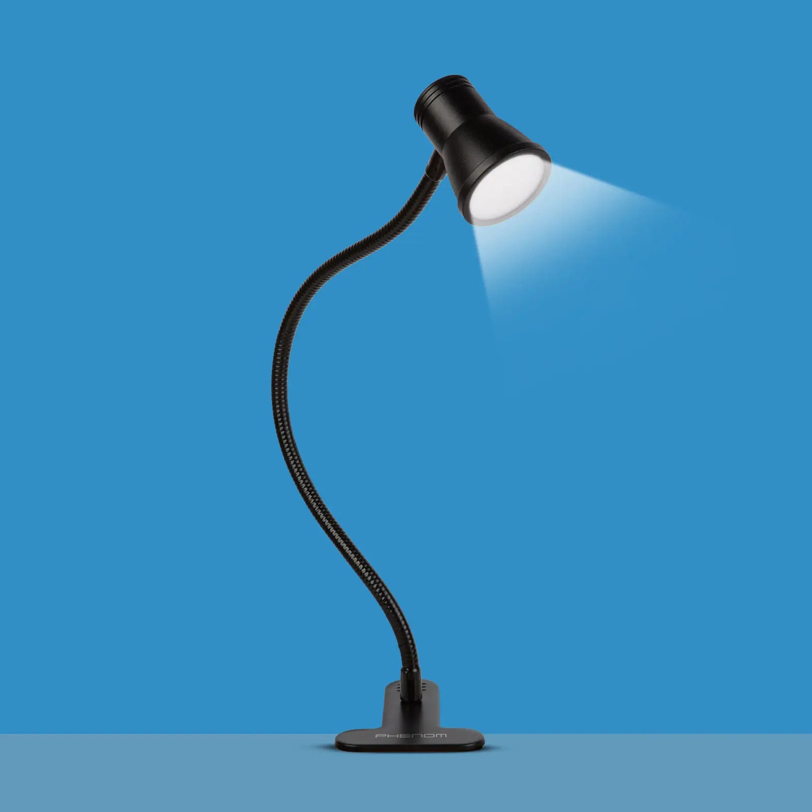Lampa LED de birou flexibila cu clema/ USB/ 500lm reglaj intensitate si temperatura de culoare/ negru Phenom 20258