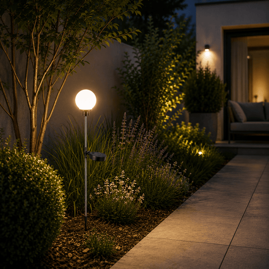 Lampa Solara LED Blanco Alb+Crom 10x10x84cm - eVoltaSmart