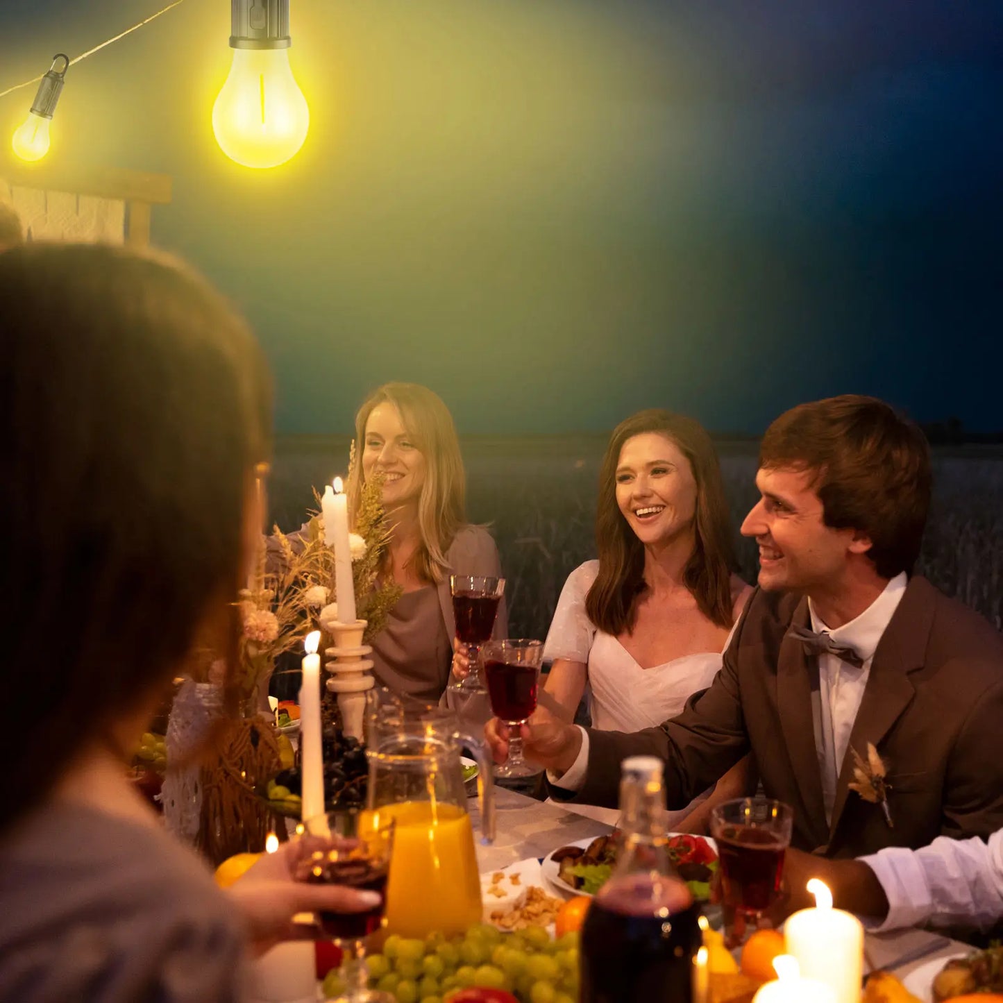 Lampa solara suspendata forma bec LED 5W 100lm +USB-C 400mAh PHENOM 18585