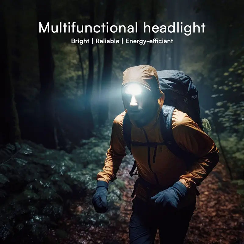 Lanterna frontala LED 3W + 5W LED COB IP43 acumulator /incarcate USB-C V-tac SKU-23340