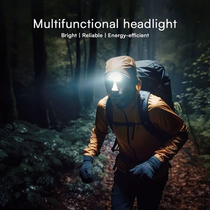 Lanterna frontala LED 3W + 5W LED COB IP43 acumulator /incarcate USB-C V-tac SKU-23340