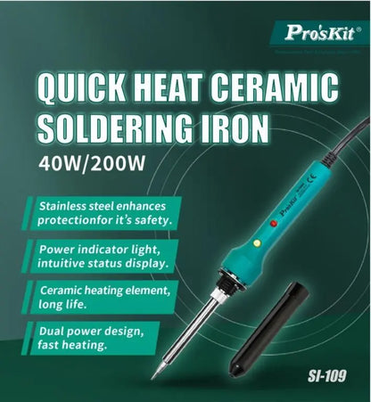 Letcon de lipit Pro`sKit SI-109B ceramic cu incalizre rapida 40-200W 20cm