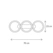 LUSTRĂ LED SUNSET PL3, TRANSPARENT, AURIU - Evolta Smart