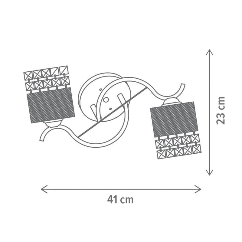 Lustră LUSTROS PL2, KL100084, 2xE27, negru - eVoltaSmart