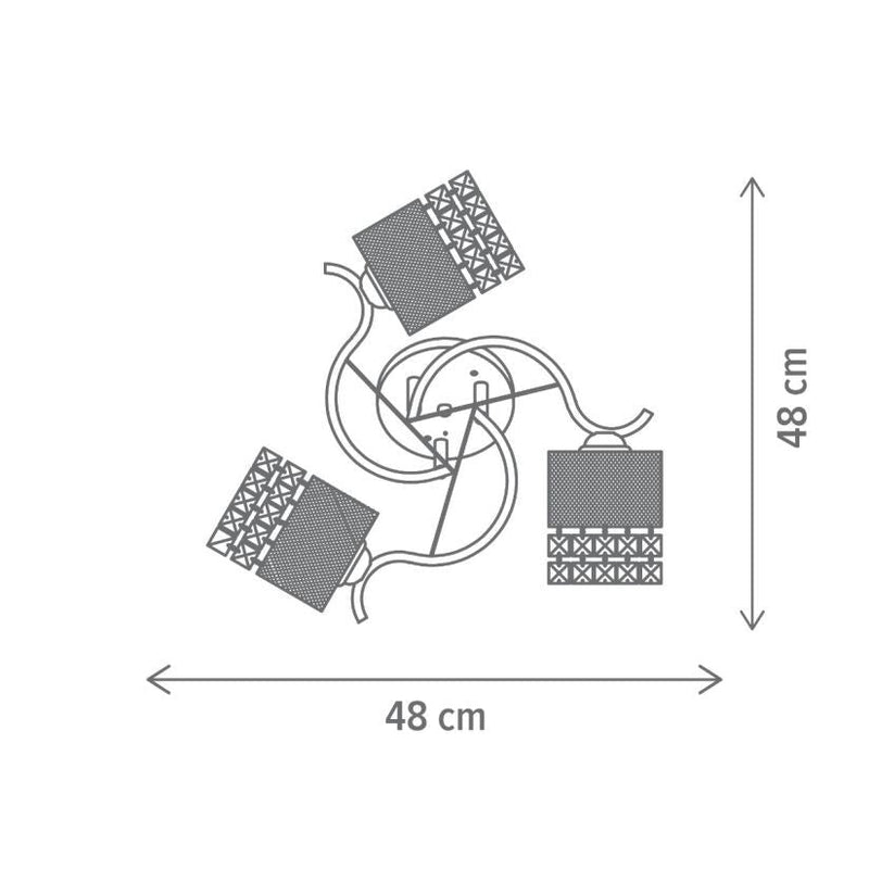 Lustră LUSTROS PL3, KL100085, 3xE27, negru - eVoltaSmart