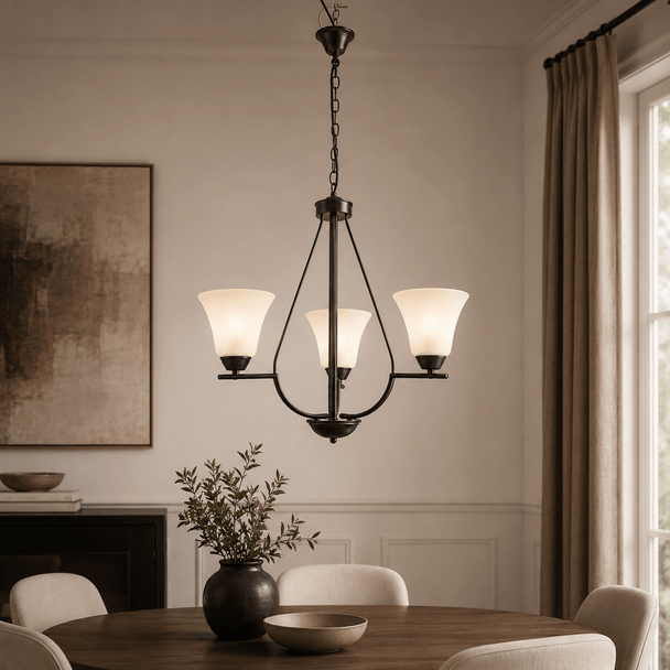 Lustra Midnight Negru+Alb 3xE27 40W - eVoltaSmart
