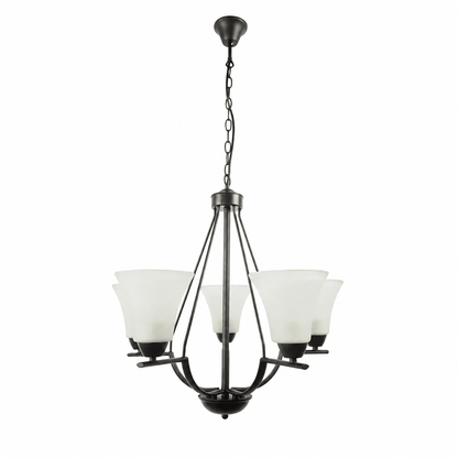 Lustra Midnight Negru+Alb 5xE27 40W - eVoltaSmart