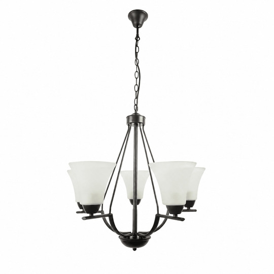 Lustra Midnight Negru+Alb 5xE27 40W - eVoltaSmart