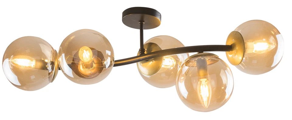 Lustră Nilufer 5XE27, negru antic, Oktay - eVoltaSmart