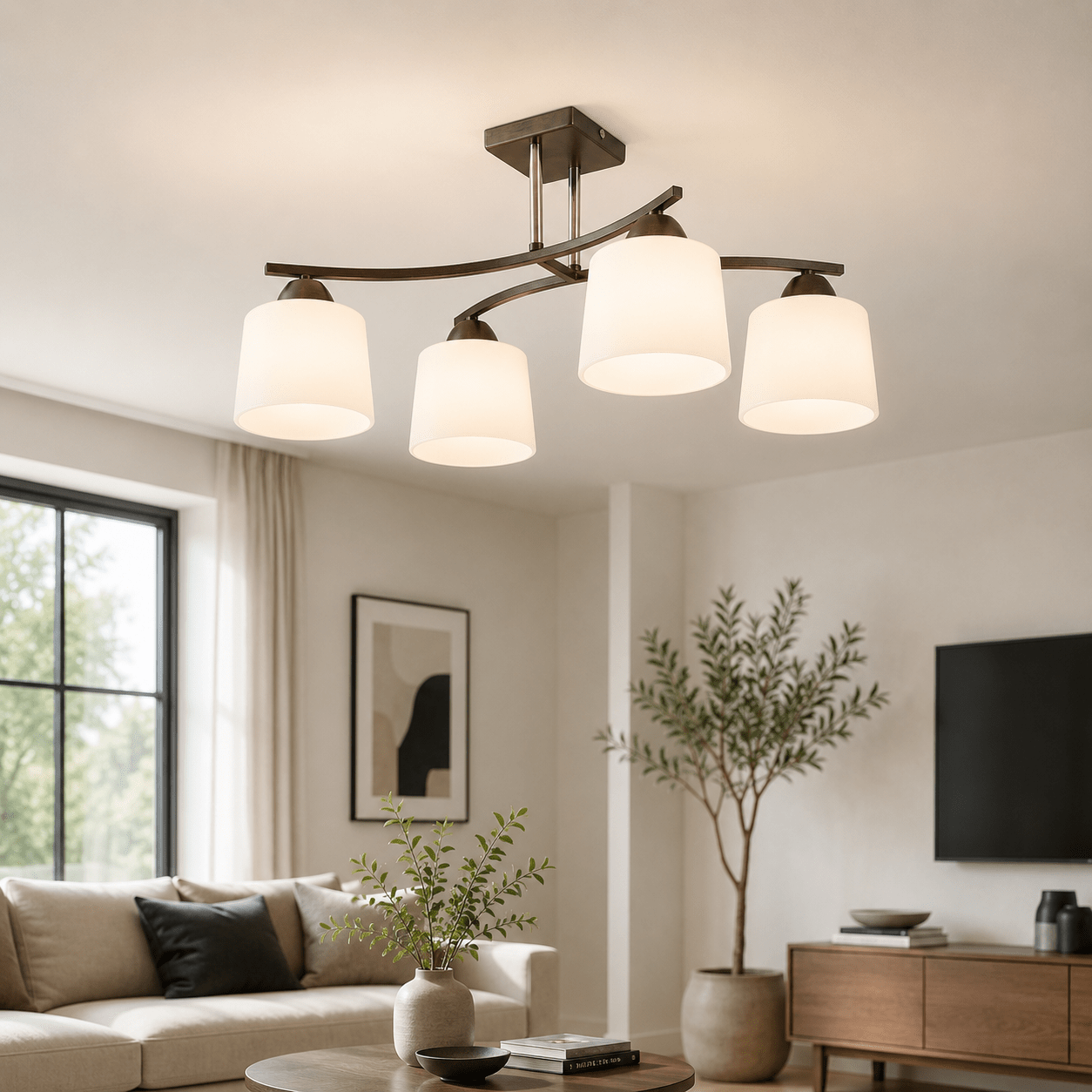 Lustra Osaka Alb+Wenge - 60W - eVoltaSmart