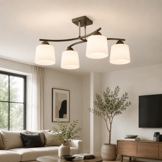 Lustra Osaka Alb+Wenge - 60W - eVoltaSmart