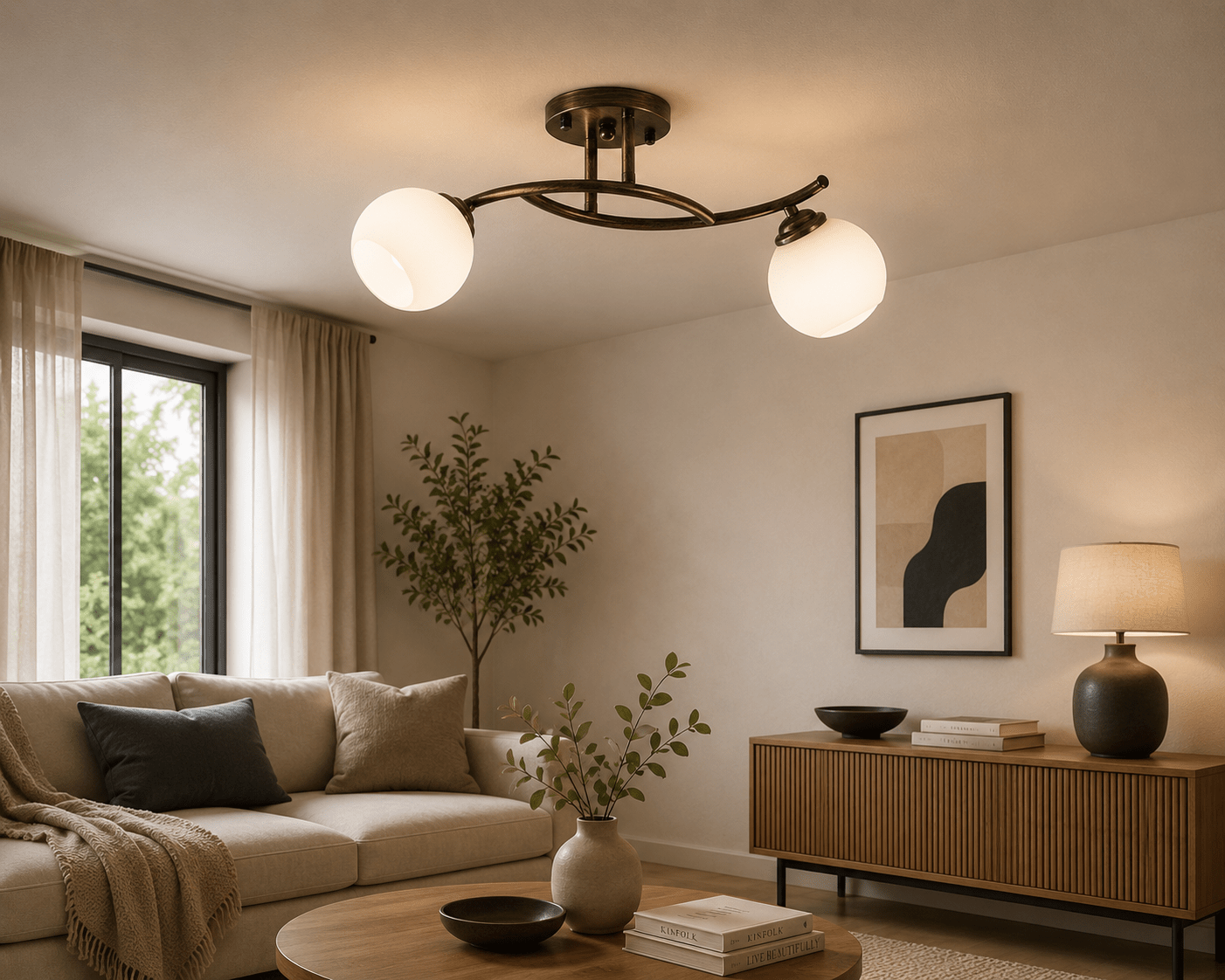 Lustra Ramona Wenge+Alb - 60W - eVoltaSmart