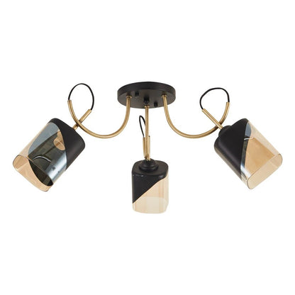 Lustra Smoky 3XE27 IP20, negru+auriu, Erste - eVoltaSmart