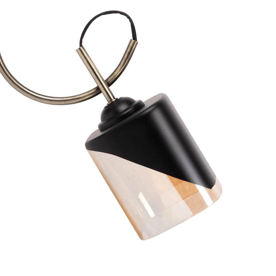 Lustra Smoky 3XE27 IP20, negru+auriu, Erste - eVoltaSmart