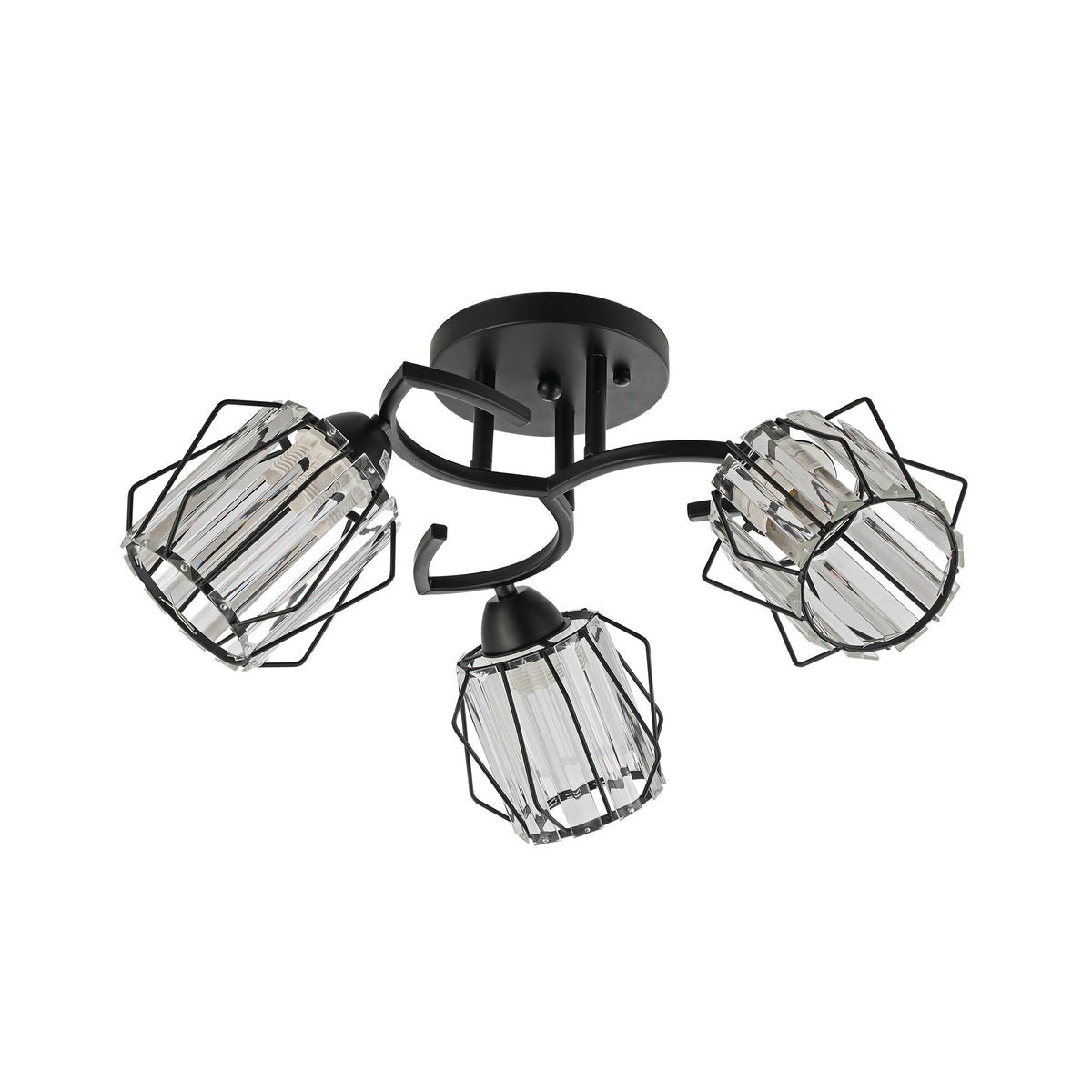 Lustră SPIN PL3, KL100088, 3xE27, negru - eVoltaSmart