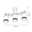 Candelabru Klausen Lyric PL3 alb auriu, design clasic sofisticat, 3 surse iluminat E27
