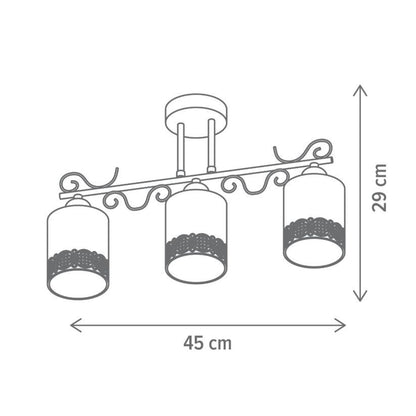 Candelabru Klausen Lyric PL3 alb auriu, design clasic sofisticat, 3 surse iluminat E27
