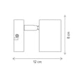 Spot perete metal alb orientabil Manner AP1 Klausen, iluminat interior modern hol dormitor, GU10 8W

