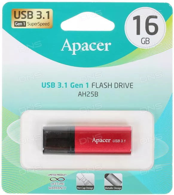 Memorie flash USB 3.1 16GB Apacer rosu AH25B